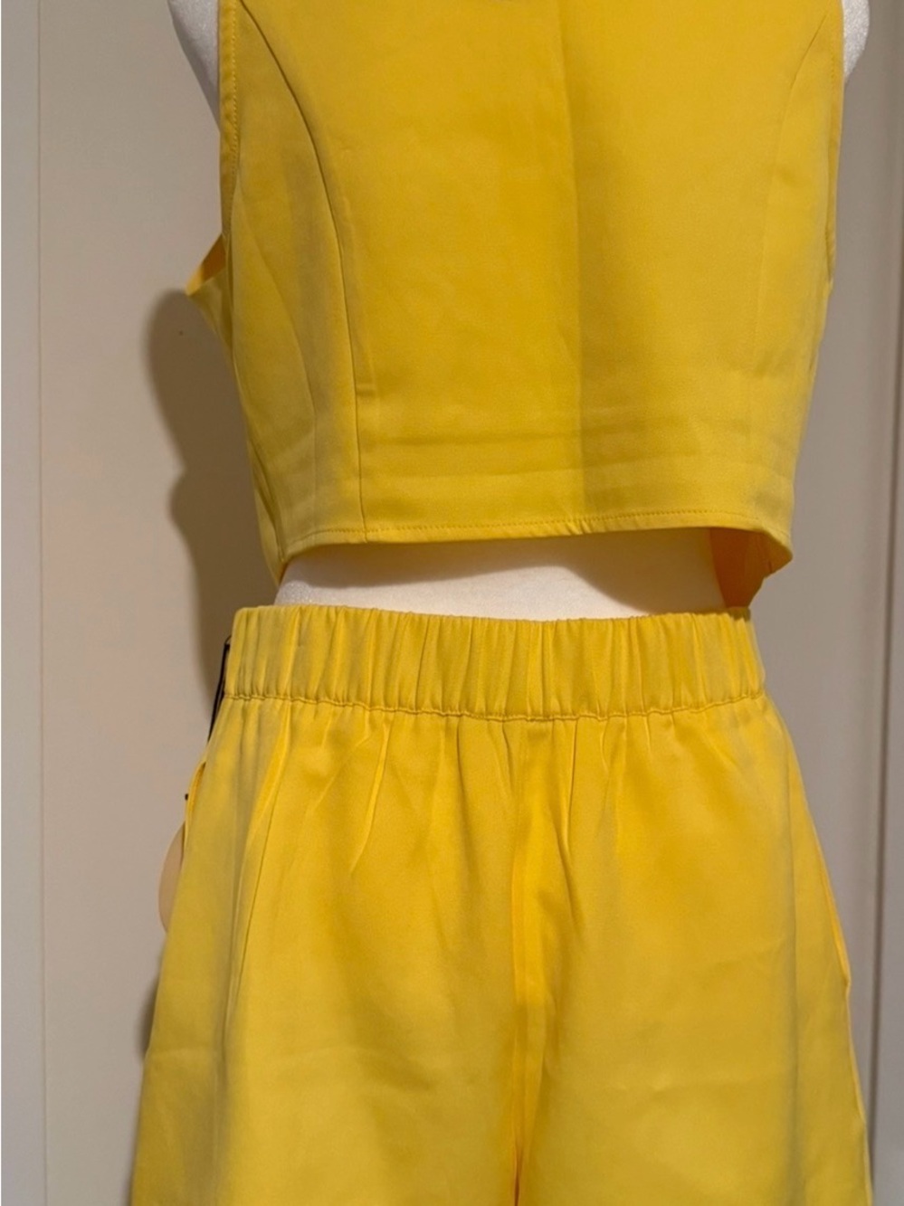 Bright Yellow Sleeveless Vest & shorts Set - Women's Two-Piece - Picture 5 of 6